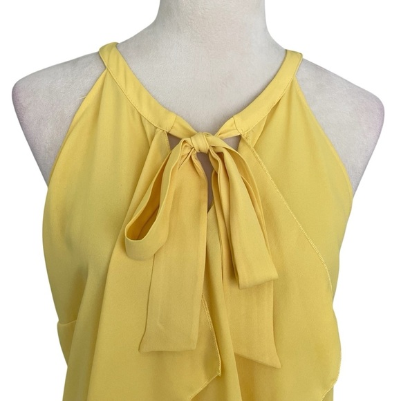 New York & Co Feminine Casual Whimsy Fairy Ruffle Halter Front Bow Top Women L - Picture 5 of 7